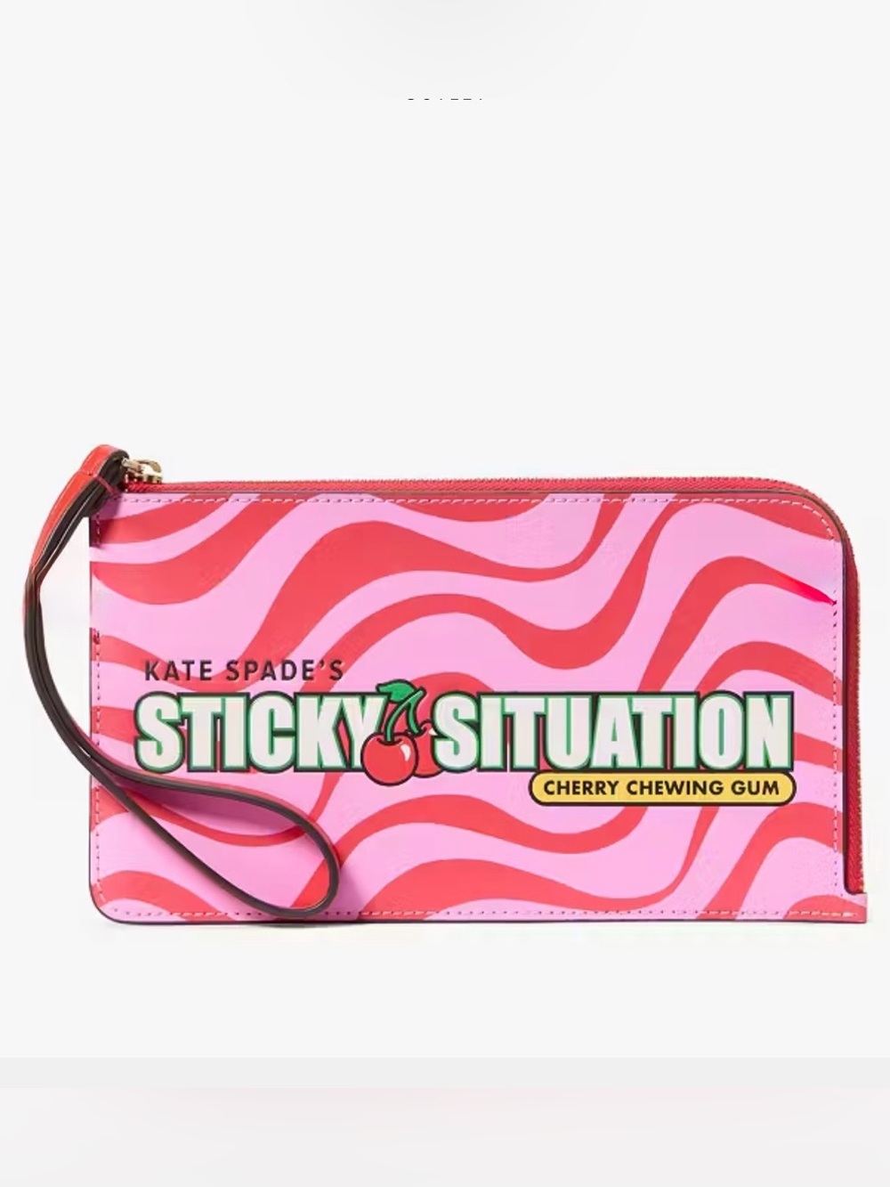 NWT kate spade Sticky Situation Bubble Gum Medium L-Zip Wristlet